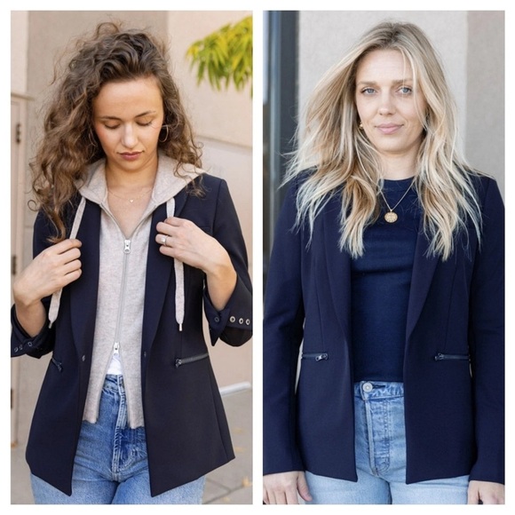 Veronica Beard Scuba Blazer Jacket Black 4 - Picture 5 of 12